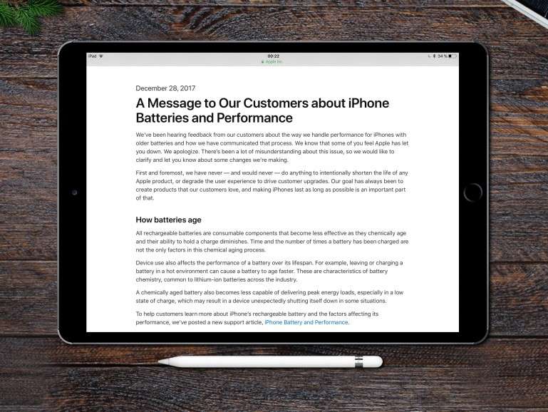 Akku-Gate: Apple richtet sich mit offenem Brief an enttäuschte Kunden